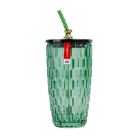 Rrs แก้วคริสตัล พร้อมฝา+หลอด 510ml. Luxury Design หรูหรา น่าใช้ สีเขียว (816488862378438)