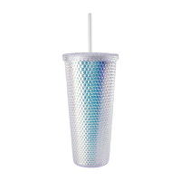 Rrs แก้วคริสตัล พร้อมหลอด 22 ออนซ์ แก้วหนาม Durian cup 600 ml - เครื่องครัว สีขาว (741173481057775)