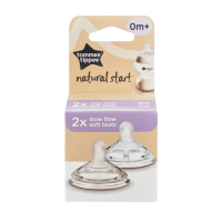 ราคา Tommee Tippee - Soft Teat Slow Flow - 2pk จุกนมสำหรับเด็กแรกเกิด แบบไหลช้า - แพ็ค 2 ชิ้น (698438123204140)
