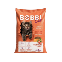 ราคา [กระสอบ5kg.] อาหารเม็ดแมว Bobbi Cat บ็อบบี้ แคท รสปลาแซลม่อน สำหรับแมวโต 1 ปีขึ้นไป ขนาด 5 Kg. (904663359339150)