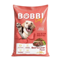 ราคา [กระสอบ20kg.] อาหารเม็ดสุนัข Bobbi Dog บ็อบบี้ ด็อก รสเนื้อและตับ สำหรับสุนัขโตอายุ 1 ปีขึ้นไป ยกกระสอบขนาด 20 Kg. (669816478768156)