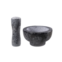 ราคา Alechaung ครกหิน ครกตำน้ำพริก ครกเล็ก 4นิ้ว 5นิ้ว พร้อมสาก marble mortar3.5 นิ้ว(สีดำ) (664425734236030)