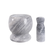Alechaung ครกหิน ครกตำน้ำพริก ครกเล็ก 4นิ้ว 5นิ้ว พร้อมสาก marble mortar5.5นิ้ว(สีขาว) (938906808372029)