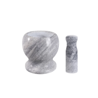 Alechaung ครกหิน ครกตำน้ำพริก ครกเล็ก 4นิ้ว 5นิ้ว พร้อมสาก marble mortar4.5นิ้ว(สีขาว) (347094373596857)