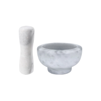 Alechaung ครกหิน ครกตำน้ำพริก ครกเล็ก 4นิ้ว 5นิ้ว พร้อมสาก marble mortar3.5 นิ้ว (สีขาว) (858625910426830)