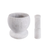 Alechaung ครกหิน ครกตำน้ำพริก ครกเล็ก 4นิ้ว 5นิ้ว พร้อมสาก marble mortar7นิ้ว(สีขาว) (115832654313160)
