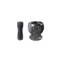 Alechaung ครกหิน ครกตำน้ำพริก ครกเล็ก 4นิ้ว 5นิ้ว พร้อมสาก marble mortar3.8 นิ้ว(สีดำ) (235824405750964)