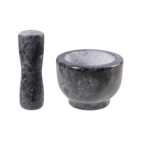Alechaung ครกหิน ครกตำน้ำพริก ครกเล็ก 4นิ้ว 5นิ้ว พร้อมสาก marble mortar4นิ้ว(สีดำ) (646494360749017)