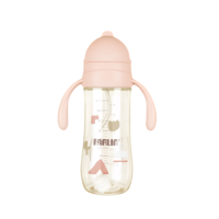 Farlin ขวดหัดดื่มอัจฉริยะ หลอด V Cut(คว่ำไม่หก) แบบฝาสไลด์ สี Tulip Garden เอกสิทธิ์ นิ่มพิเศษดูดได้ 360° ขวดppsu(เกรดเยอรมัน) (260027306762275)