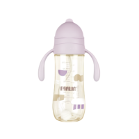 Farlin ขวดหัดดื่มอัจฉริยะ หลอด V Cut(คว่ำไม่หก) แบบฝาสไลด์ สี Swirly Cotton Candy เอกสิทธิ์ นิ่มพิเศษดูดได้ 360° ขวดppsu(เกรดเยอรมัน) (891756144918425)