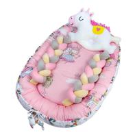 Fortae (ฟอร์เต้) ที่นอนเด็กแรกเกิดรังนก Bird's Nest พร้อมหมอนข้างถัก Cotton100% นอนได้2ด้าน รุ่นna018 เจ้าหญิงคฑา (927227263040921)
