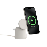 Belkin Wiz027 แท่นชาร์จไร้สายแบบแม่เหล็ก 2-in-1 ด้วยเทคโนโลยี Qi2 ชาร์จเร็ว 15 วัตต์ รับประกัน 2 ปี สีเบจ (863262847706503)