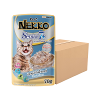 [petclub] Nekko Senior 7+ 11+ Pouch - อาหารเปียกแมวสูงวัย 7+,11+ ทูน่า เกรวี่,ยกลัง x48ซอง (609356466077259)