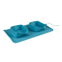 ราคา Barketek - ชามใส่อาหารสัตว์เลี้ยงแบบพับและพกพาได้ Portable Pet Bowl สีฟ้า (944567539044828)