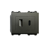 ราคา Siemens Delta® Relfa เต้ารับ Usb Type A +type C สีเทาเข้ม (373646614160830)