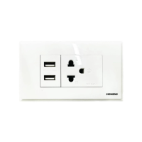 ราคา Siemens สวิตช์ปลั๊ก ซีรีส์ Relfa 120 Set เต้ารับเดี่ยว+เต้ารับ Usb Type A พร้อมฝา 3 ช่อง (สินค้าเป็นแบบแยกชิ้นส่วน) (936604216760022)