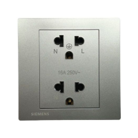 ราคา Siemens Relfa Plus เต้ารับคู่ มีกราวด์ มีม่านนิรภัย (พร้อมฝา) ขนาด 86 มม. สีเงิน (602399446415520)