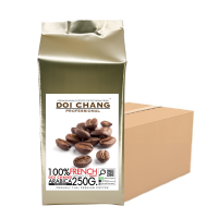 ราคา [ขายส่ง ยกลัง] กาแฟคั่ว French คั่วเข้ม 21 ถุง, ชนิด บดละเอียด Fine Ground Type ( รวม 21 ถุง x 250g.) Doi Chang Professional สำหรับ เครื่องชงกาแฟ ดริป Moka pot 25020 (969619068982457)