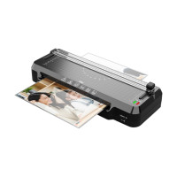ราคา Deli เครื่องเคลือบ เครื่องเคลือบบัตร A4 4in1 แถมฟรี ที่ตัดกระดาษ ที่เจาะรู สีดำ รุ่น Et107 1ชิ้น (866881050848694)