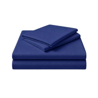 Charm Essentials 6 ฟุต ผ้าปูรัดมุม+ปลอกหมอน เนื้อผ้า Aerosoft สี Navy Blue (310106768832501)