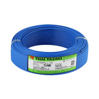 ราคา Yazaki สายไฟ Iec01 Thw 1x1.5 Sqmm 450/750v 100m Cable Thai Yazaki สีน้ำเงิน (blue) (904893219533606)