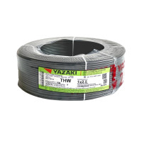 ราคา Yazaki สายไฟ Iec01 Thw 1x2.5 Sqmm 450/750v 100m Cable Thai Yazaki สีดำ (black) (239180352977762)