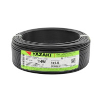 ราคา Yazaki สายไฟ Iec01 Thw 1x1.5 Sqmm 450/750v 100m Cable Thai Yazaki สีดำ (black) (675537838834519)