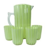 ราคา Rrs ชุดเหยือกน้ำพลาสติก 2.6 L + แก้ว 4 ใบ สีเขียวมุก (7544987713731)