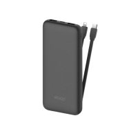 Elooe33 Line แบตสำรอง 10000mah Powerbank มีสายชาร์จในตัว พาวเวอร์แบงค์ Black (297724587199465)