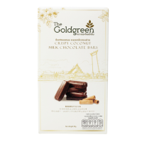ราคา [ซองเดี่ยว] The Goldgreen - ช็อกโกแลตนมคลุกเกล็ดทองม้วน Crispy Coconut Milk Chocolate Bars 90 กรัม (390975081634828)