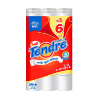 ราคา เทนเดอร์ กระดาษชำระม้วน ยาว15เมตร แพ็ค 24 ม้วนฟรี 6 ม้วน Tendre Bathroom Tissue (994151760737516)