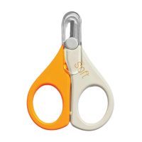 ราคา กรรไกรตัดเล็บเด็กทารกแรกเกิด ปลายโค้งมน ผลิตจากสเตนเลสคุณภาพดี Soft Baby Safety Nail Scissors 0m+ สีขาว-ส้ม (752707230856510)