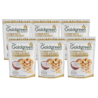 ราคา [แพคโปร6] The Goldgreen - เม็ดมะม่วงเคลือบมะพร้าวอบกรอบ Cashew Nuts Coated Coconut 100 กรัม (647812373072039)