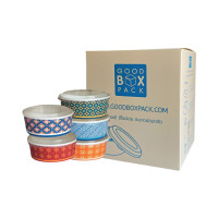 ราคา Goodboxpack ยกลัง 300 ชุด ถ้วยกระดาษ 750 มล. Gc-059-6pack ถ้วยเบญจรงค์,gp-010-12packพร้อมฝา (468429498449055)