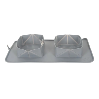 ราคา Barketek - ชามใส่อาหารสัตว์เลี้ยงแบบพับและพกพาได้ Portable Pet Bowl สีเทา (439427086031641)