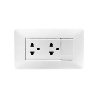 ราคา Bticino ชุดเต้ารับคู่ 3ขา + สวิตซ์สองทาง 16a 250v + ฝาครอบ 4ช่อง สีขาว พร้อมบล็อกฝัง | Matix (405135869847621)
