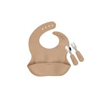 ราคา Mamamo เซต Bib สี Bear Brown ผ้ากันเปื้อนซิลิโคน แถมฟรี! ช้อนส้อม วัสดุ Food Grade Silicone (416310383739279)