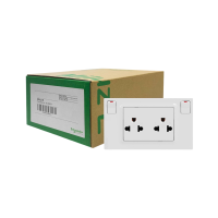 ราคา ยกกล่อง x12 ชุด | Schneider ชุดเต้ารับคู่ 3ขา พร้อมสวิตช์ควบคุมสีขาว 16a 250v รุ่น Miluz E | M3ts_sis_we (519991626580703)