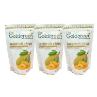 ราคา [แพคโปร3] The Goldgreen - ขนุนอบกรอบ Jackfruit Chips 100 กรัม (535805517488126)
