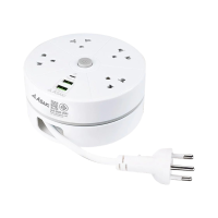 ราคา Asaki Power Strip ปลั๊กไฟตลับม้วน 3เมตร 4ช่อง มี มอก. รุ่น Ak-pl49-4u3 ประกัน 3 ปี ปลั๊กกลม เทา (510627906083415)