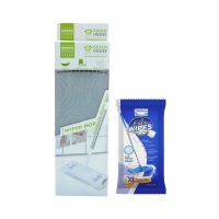 ราคา [แถมฟรีผ้าเปียกถูพื้น 1 ห่อ] Green House ไม้ถูพื้น ไม้ม็อบ ไม้ม็อบดันฝุ่น กรีนเฮ้าส์ไวเปอร์ ม็อบ ด้ามจับสแตนเลสแข็งแรง (673238854402220)