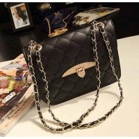 ราคา กระเป๋าสะพายข้าง แฟชั่นเกาหลี สวยใบเล็กใช้ออกงานสายโซ่ นำเข้า สีดำ - พรีออเดอร์IS955 ราคา830บาท