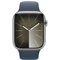 ราคา Apple Watch Series 9 GPS + Cellular 45mm Silver Stainless Steel Case with Storm Blue (MRMN3SA/A)