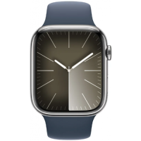 ราคา Apple Watch Series 9 GPS + Cellular 45mm Silver Stainless Steel Case with Storm Blue (MRMP3SA/A)