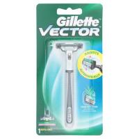 ยิลเลตต์ เวคเตอร์ ที่โกนหนวด ระบบใบมีดหัวปรับหมุนได้ 1 ชิ้น (Gillette Vector Adjusts Automatically-Pivoting Head Razor 1 pc.)