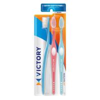 วิคตอรี่ สลิมม่า แปรงสีฟัน ขนแปรงนุ่มพิเศษ ปลายเรียวแหลม 3 ด้าม (Victory Slima Extra Soft &amp; Thin Bristles Toothbrush 3 pcs)