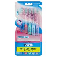 ออรัลบี อัลตร้าธิน โปรกัมแคร์ แปรงสีฟันขนแปรงนุ่มพิเศษ ขนาด35 5 ด้าม (Oral-B UltraThin Pro Gum Care Extra Soft 35 Toothbrush 5pcs)