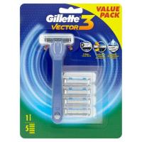 ราคา ยิลเลตต์เวคเตอร์ทรีด้ามมีดพร้อมใบ 5 ชิ้น GILLETTE (50999158)