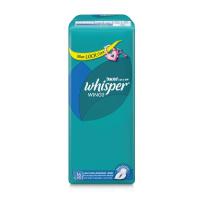 วิสเปอร์ ผ้าอนามัยแบบมีปีก สำหรับวันมามาก และเวลากลางคืน 16 ชิ้น (Whisper Heavy Flow and Overnights with Wings Sanitary Pad 16pcs)