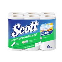 สก็อตต์ ทาวเวล กระดาษอเนกประสงค์ 6ม้วน (Scott Towels Multipurpose Towel 6 pcs)